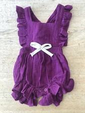 Salopette fille prune  6 mois