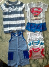  LOT de 8  (5 BODYS M. COURTES et 3 COMBINAISONS) GARCON 9/12 MOIS Printemps été