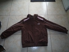 blouson parka à capuche bien chaud marron et rose fille 9 / 10 ans LOTTO neuf