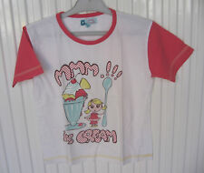 Tee shirt fille 6 – 8 ans blanc décor Ice Cream mc