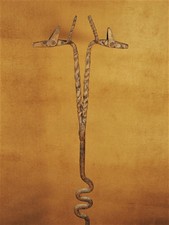 Fétiche "piquet" de chasse. Fer noir. 86 cm. Ethnie Bambara. Mali . Afrique. 