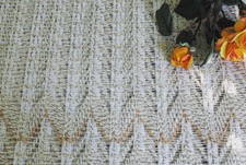 ♥ Authentique Vintage Grand Rideau Panneau Filet Mailles mouchetées -  Années 70