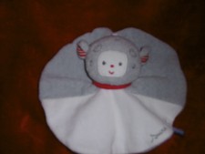 Doudou Plat  Rond Ours Chat Robot SUCRE D'ORGE Blanc Rouge Gris 