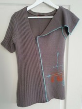 COP COPINE Haut gris et bleu turquoise taille 3