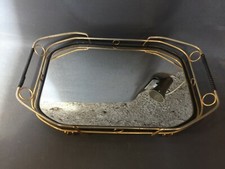 Ancien plateau miroir au service de table vintage 