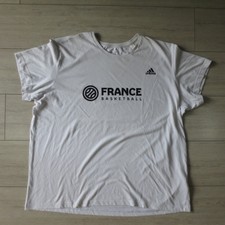 Adidas T-Shirt France Basketball 2015 2XL Blanc 70% Coton 30% Polyester
