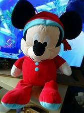 PL /  DOUDOU PELUCHE DISNEY GRAND MICKEY PYJAMA  ROUGE BONNET BLEU  50 CM TTBE