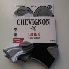 Lot De 6 Paires De Chaussettes Socquettes  Courtes TOP Confort CHEVIGNON