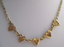 collier couleur or bijou vintage déco centrale coeur double face citrine 1740