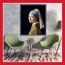REPRO JOHANNES VERMEER JEUNE FILLE A LA PERLE TOILE PEINTURE TABLEAU POSTER ART