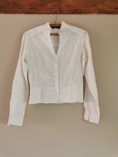 chemisier blanc col V caroll taille 36 56% coton, 42% polyester, 2% viscose