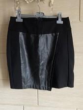 Jupe Miss captain Tortue Noir Simili Cuir Asymétrique Taille 36 Rock