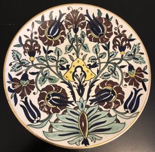 Vintage Greek Plate by Kutahia, from Athens, Greece - Hand made, hand painted