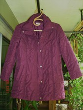 Veste matelassée demi-saison, Damart prune, polyester, taille 40, neuve