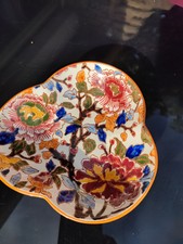 ANCIEN coupelle  GIEN DECOR PIVOINE DECORE MAIN vide poche plat 1938 1960