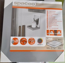 SPACEO Étagère murale flottante GRIS 23x23,5x3,8 cm MDF
