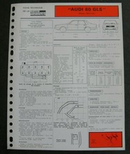 Fiche technique automobile AUDI 80 GLS moteur 1600 cm3