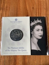 Royal Mint 2022 Queen Elisabeth II 5 Livre Platine Jubilé Pièce Dans Dossier