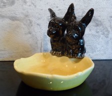 Ancienne coupelle vide poche céramique Scottish terrier - Décoration vintage