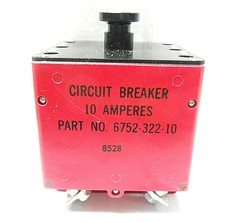 6752-322-10 KLIXON CIRCUIT BREAKER, 10 AMPS/ 120 VAC/ 400 HERTZ NEW OLD STOCK