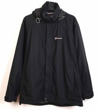 Berghaus L Femmes Veste Ski Doublure Manteau Capuche Coupe-Vent Noir Haut