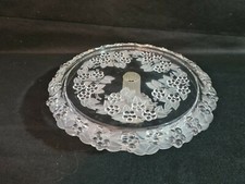 JOLIEANCIEN PLAT A TARTE EN VERRE TAILLER ART NOUVEAU PLATEAU SUR PIED  