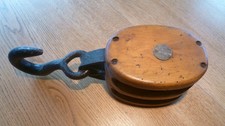 Ancienne Poulie Accastillage Bois Navire Bateau Voilier   Déco Marine - pulley