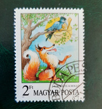 Magyar Hongrie - Conte - corbeau et renard Jean de la Fontaine faune animaux - O