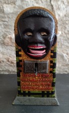TIRELIRE AMERICAINE - FONTE -  MODELE TÊTE D'HOMME NOIR - NEGRITUDE