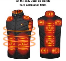 11 Zones USB Manteau Gilet Chauffante électrique Femmes Hommes Veste Dextérieur
