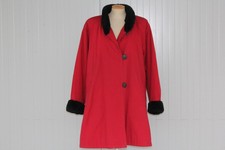 YVES SAINT LAURENT Fourrure Manteau rouge T44 (50387)