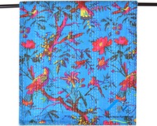 100% Coton Couvre-Lit Bleu Turquoise Couleur Set Indien Jeté de Lit Boho Blanket