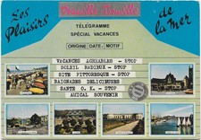 CPSM - DEAUVILLE - TROUVILLE - LES PLAISIRS DE LA MER - CARTE MULTIVUES ...