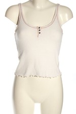 ABERCROMBIE & FITCH Haut basique Dames T 36 blanc cassé-brun style décontracté