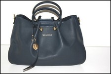 TED LAPIDUS Sac Cabas Synthétique Vinyle  Bleu Pétrole Pochette Détachable NEUF