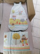 Ensemble turbulente et tour de lit mixte vert Baudet 6mois-2ans bleu clair 