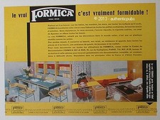 PUBLICITE FORMICA SALLE A MANGER SALON MEUBLES DESIGN VINTAGE DE 1956 FRENCH AD