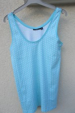 Débardeur femme bleu avec motifs T. XL