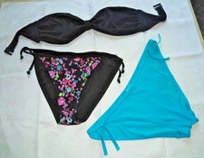 Maillot de bain 2P noir imprimé et turquoise  95-44