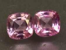 Naturel Certifié Brésil Rose Tourmaline 3.15 CT Coussin Assorti Paire Libre Gem