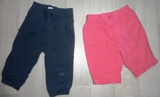 2 pantalons - fille - 12 mois -baby club