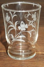 07A11 ANCIEN SERVICE 6 VERRE CAVE A LIQUEUR DÉCOR FLEURS DÉGAGÉ A L 'ACIDE 1900