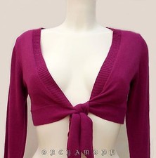 Gilet Boléro CAMAIEU T 38 M 2 Pull rose foncé 10% angora TBE Vest Weste Chaleco