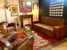 Canapé style art déco et tissu vintage 80'S