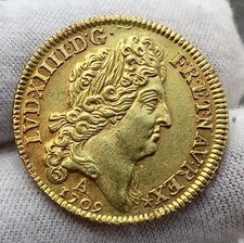 France, Louis XIV, Louis d'or au soleil, 1709 A, Paris, SUP