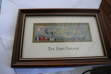 Tableau tissé soie par Cash "The First Innings" Baseball