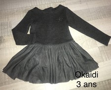 Okaidi 3 ANS FILLE : ROBE Grise Jupe Voile Hiver TBE