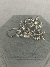 Plaqué Argent Simulé Mystic Topaz/Crystal Floral Écharpe Bague Nouveau Taille 2.25/1.5"