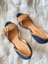 Chaussures à talons ouvertes camel/jean La Scarpa, portées 2/3 fois