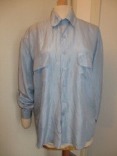 NAF NAF CHEMISE EN SOIE BLEUE PÂLE MANCHES LONGUES TAILLE 1 - 38/40